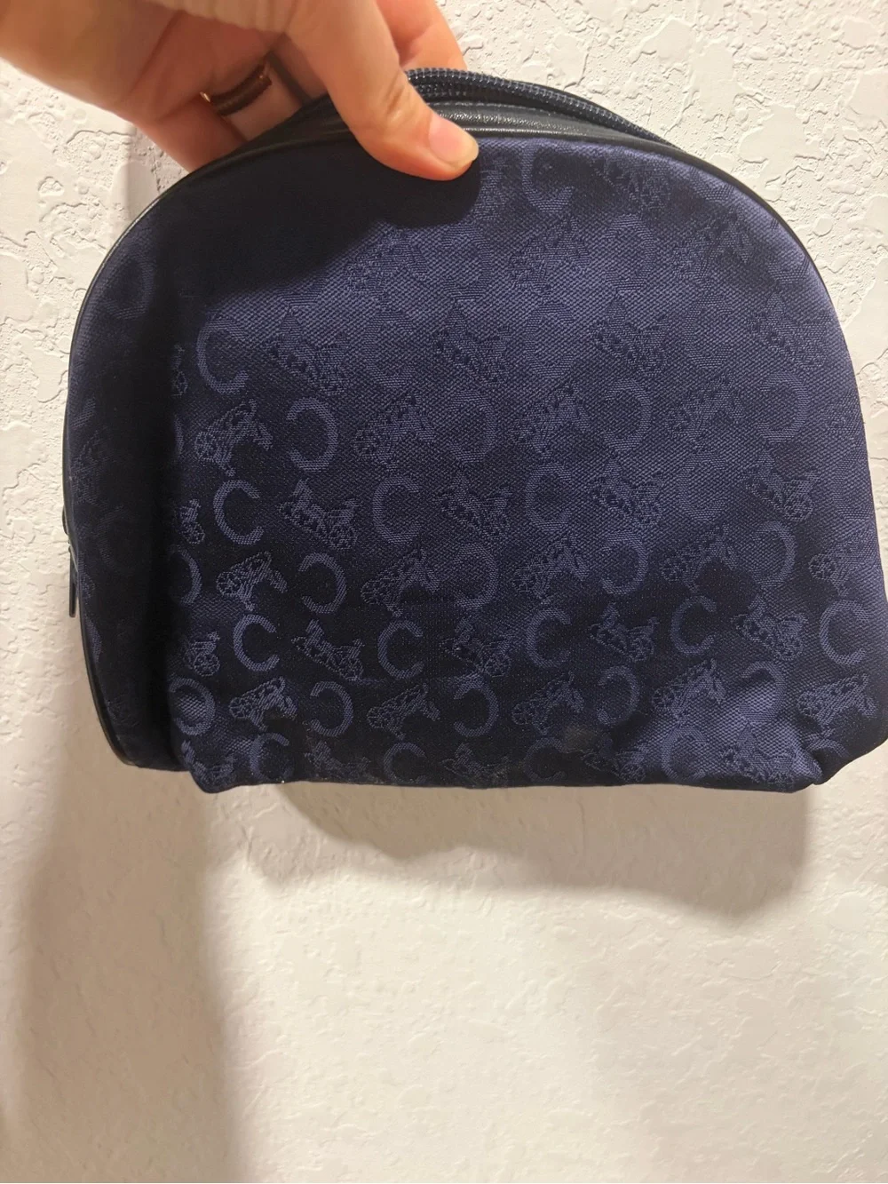 Celine Navy Monogram Toiletry Pouch